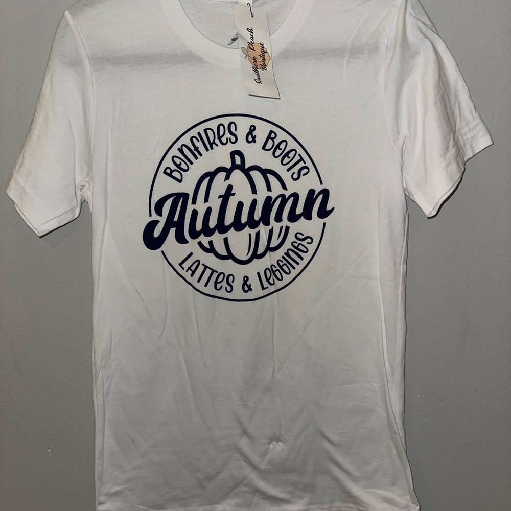 Bella Canvas White Tee with Navy Print